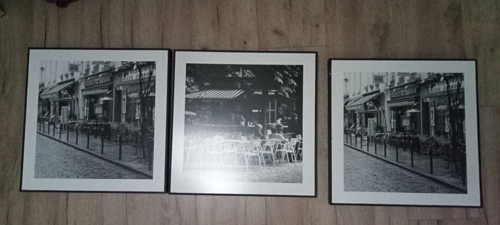 3x obraz grafika miasto restauracja
