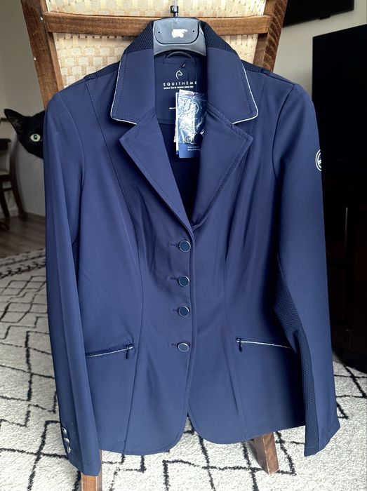 Nowy frak jeździecki marynarka konkursowa Equitheme Oliva 38 granat