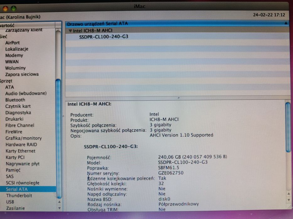 iMac 20" A1224 early 2011