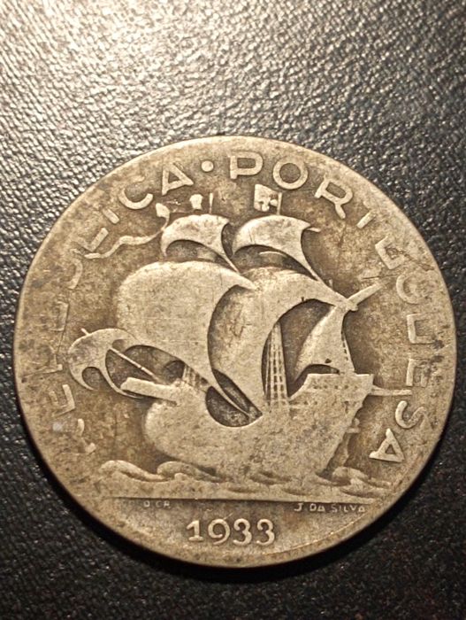 5 escudos - Republca Portuguesa - 1933 - Prata - Bela