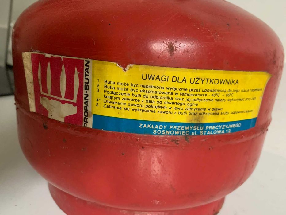 butla gazowa czerwona lata 80 PRL