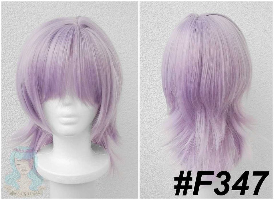 Mystery Saja fioletowa krótka peruka męska z grzywką cosplay wig Kpop
