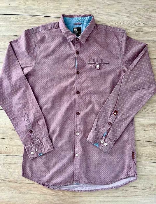 Koszula męska z długim rękawem w kropki wzorek na co dzień CROPP XL 54