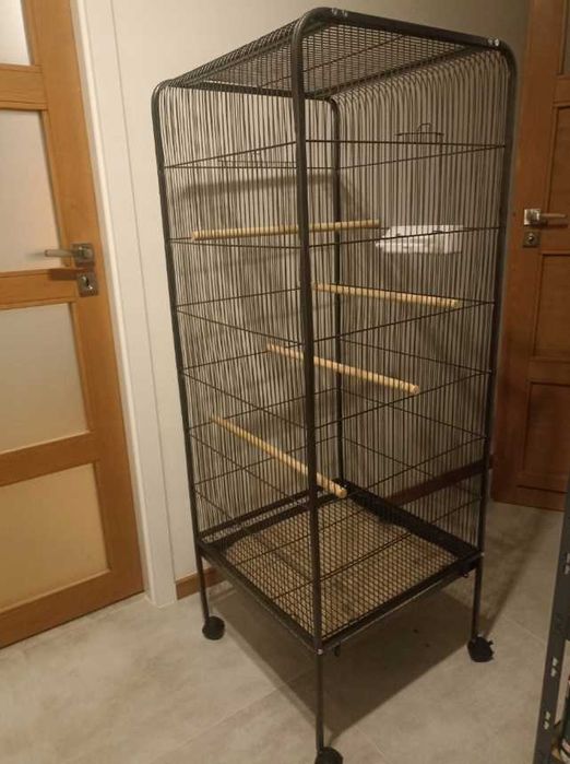 KLATKA woliera duża na kółkach dla papug kanarków ptaków egzotycznych