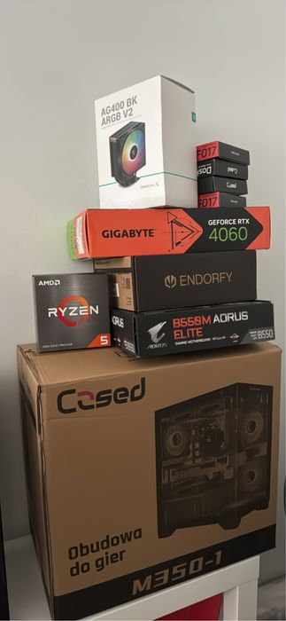 Komputer gamingowy – RTX 4060, Ryzen 5 5500 (nowy)