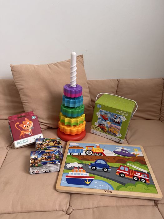 Спіральна піраміда, пазли Dodo, деревяні пазли Viga toys, складанка