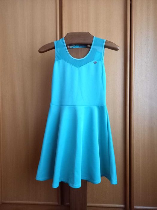 (NOVO, PORTES GRÁTIS) GABRINES®: Vestido Curto em Verde-Água