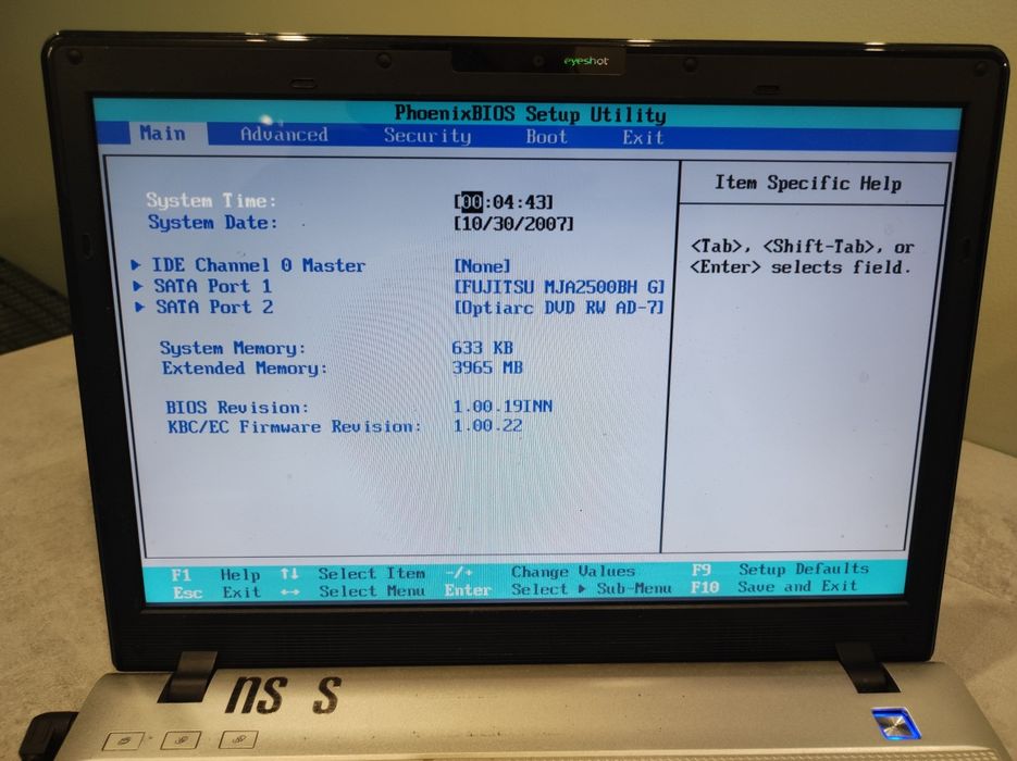 Portátil Insys m748s para peças