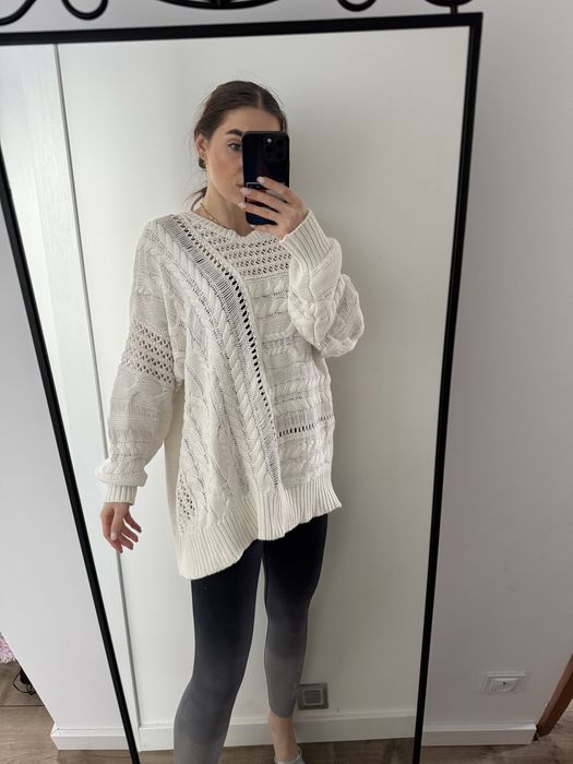 Sweter długi biały Missguided
