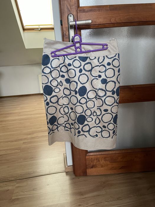 Spódnica granatowa beżowa L XL