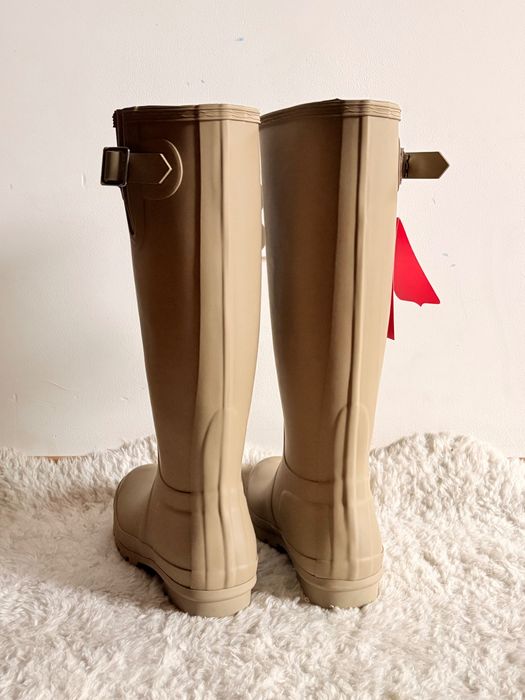 Nowe kalosze Hunter basic beżowe beż beige classic klasyczne długie Classic tall