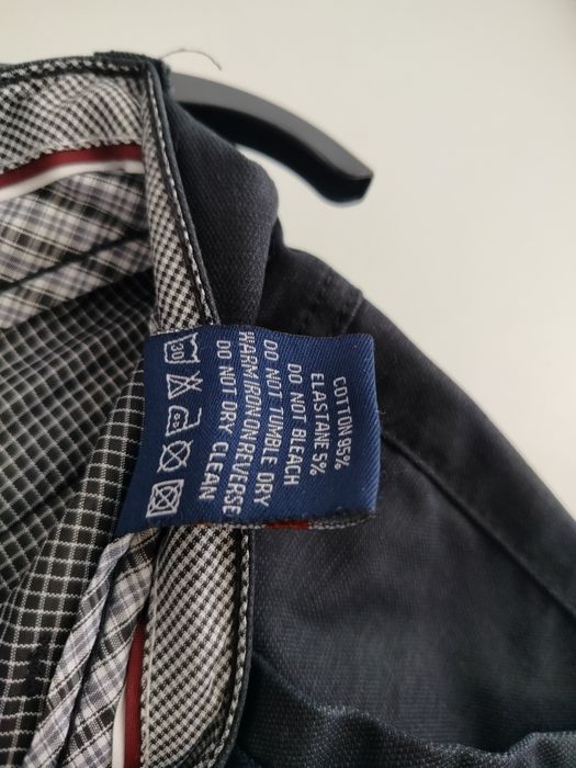 Spodnie eleganckie chino chinosy bawełna do kostek granatowe M