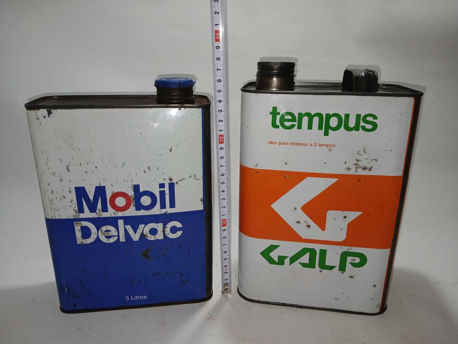 Latas Oleo antigas - Mobil Delvac + Galp Tempus - Excelente condições
