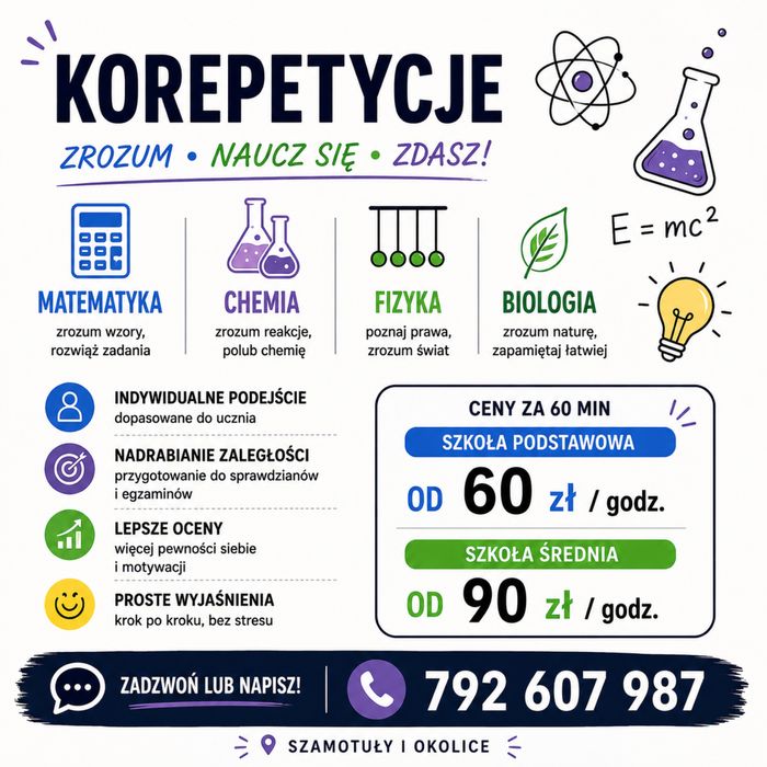 Korepetycje stacjonarne i zdalne