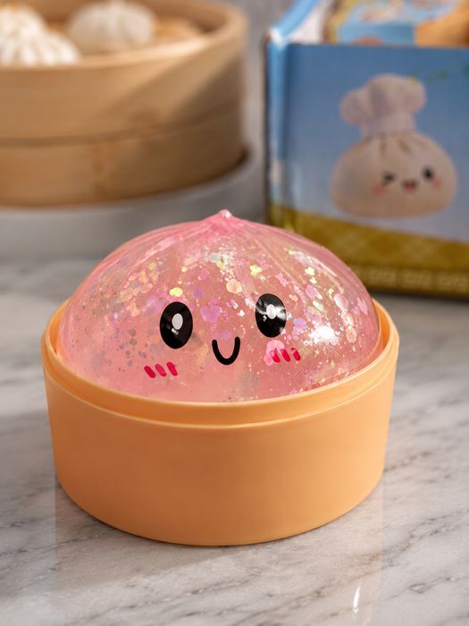 Іграшка антистрес Squishy Dumpling CF002 "Таємничий Пельмень" з блискітками малий розмір 5,5x5.5 см
