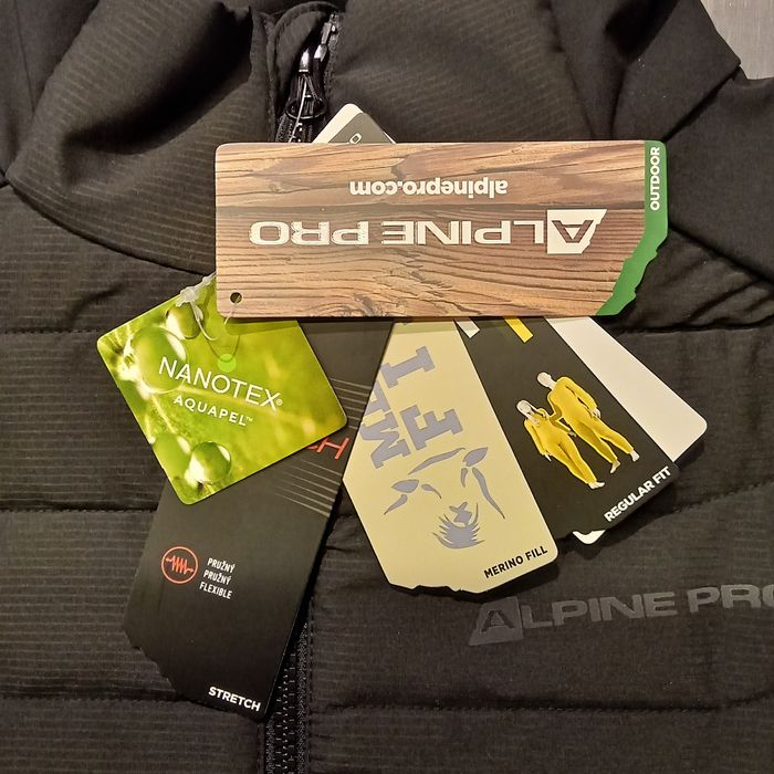 Kurtka męska Alpine Pro Gerl, roz. M Nanotex Wełna Merino NOWA