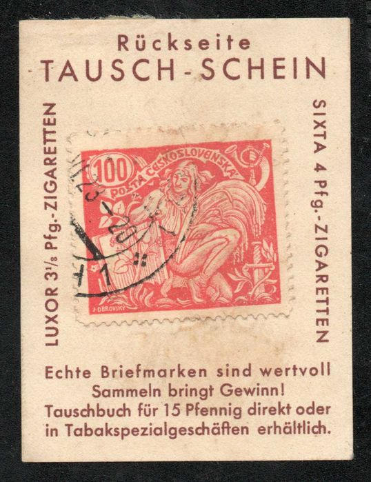 Niemcy III Rzesza - Kupon Wymiany (Tausch-Schein) z Czechosłowacją 1920r.