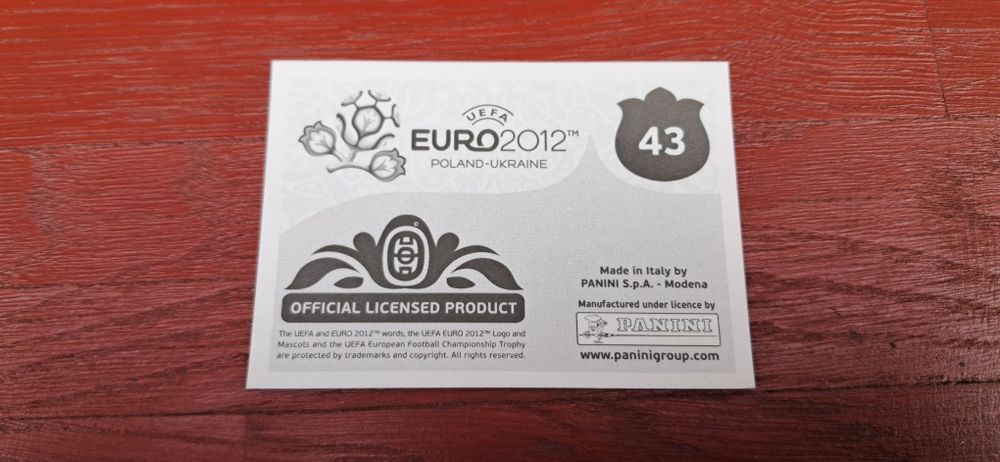 Karta kolekcjonerska Panini Euro2012 nr 43