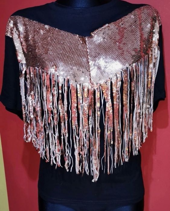 Bluzka bluzeczka top topik frędzle