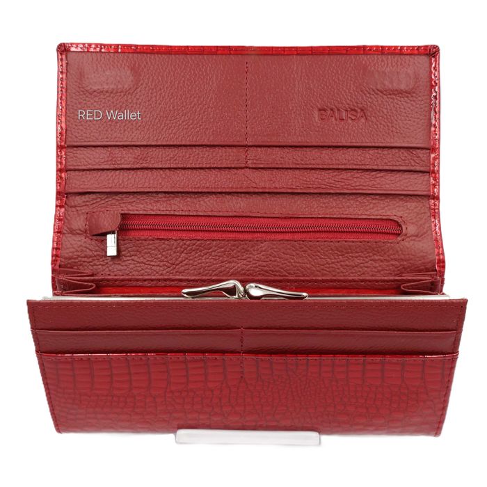 Гаманець жіночий шкіряний лак червоний бордо Balisa Кошелек красный