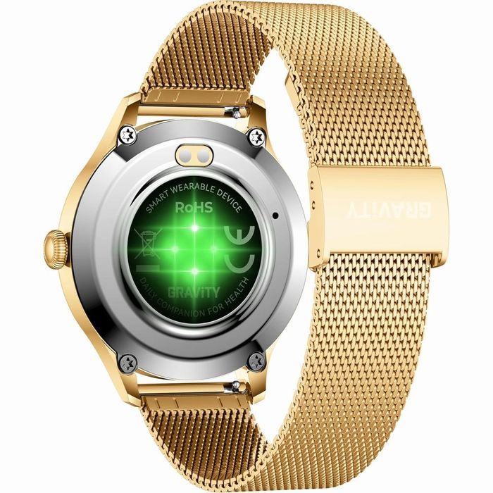 Smartwatch Gravity Biało Złoty 2 Paski GT25-2 PRO Prezent