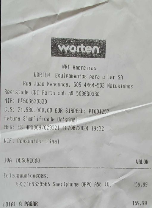 Oppo A58 6GB/128GB Preto Dual SIM - Usado com extras tem GARANTIA