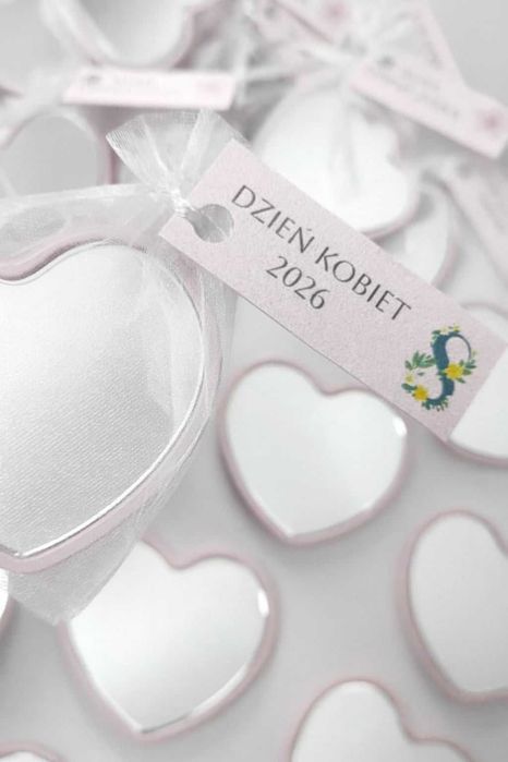 Lusterka serduszka upominki, Dzień Kobiet, Urodziny - personalizacja