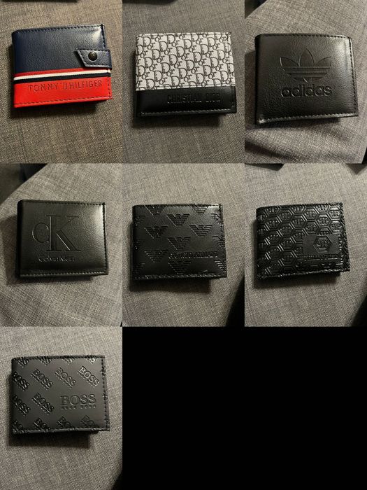Portfel męski Dior Tommy Plein Armani Calvin kolory wzory premium