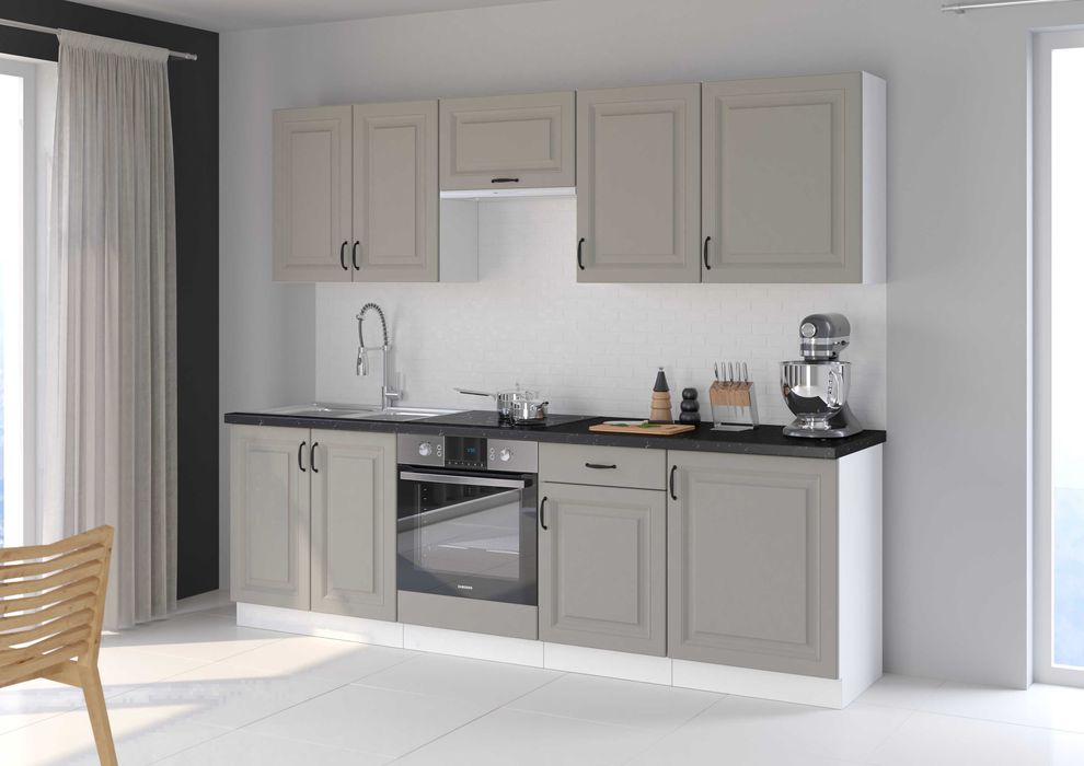 Zestaw mebli kuchennych KLEO MDF styl Angielski Frezowane fronty