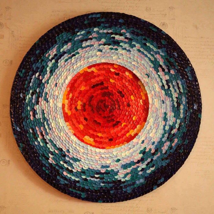 Картина діаметр 120 см, олійна фарба, абстракція