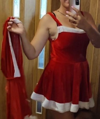 Платт сукня мисис  Клаус карнавальный новорічний костюм