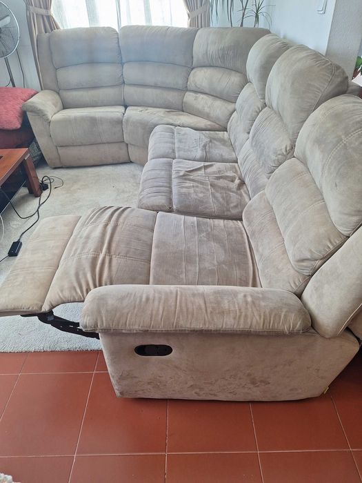 Sofa de pele usado estilo L