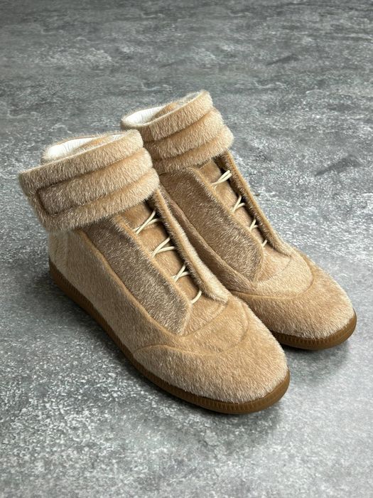 Maison margiela Future fur кеди кеды кросівки бежеві білі 43 42 41