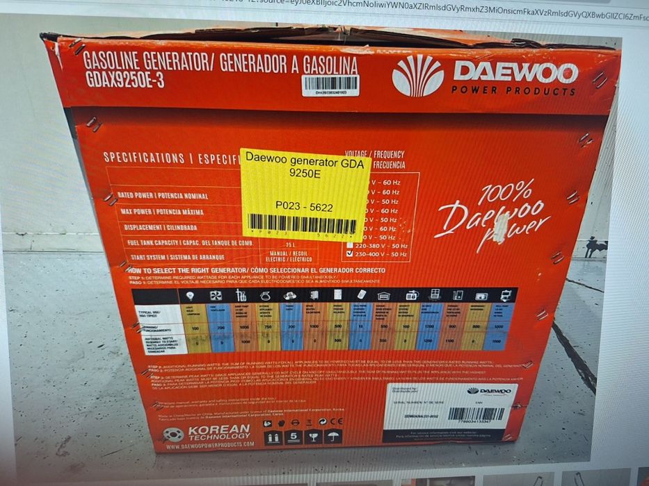 Gerador Daewoo 6 5KVA NOVO, Monofasico e Trifásico .