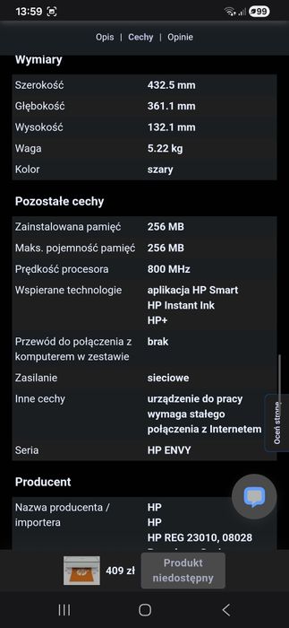 Drukarka, skaner, kopiarka HP envy 6020e