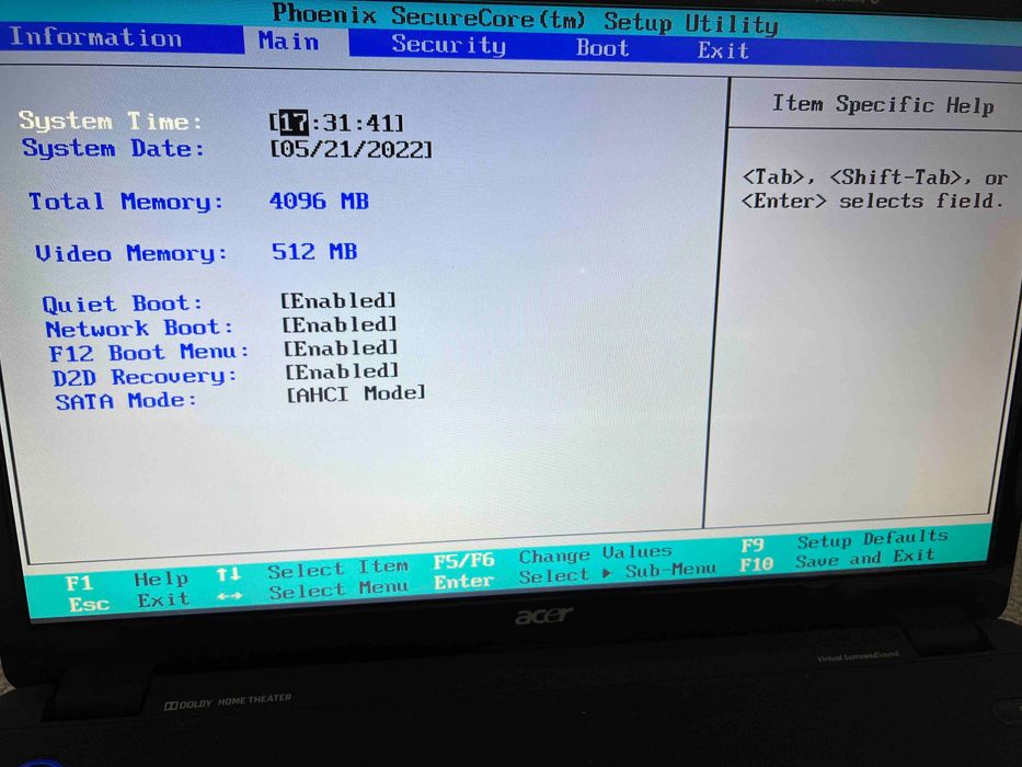 Laptop Acer Aspire 7540G - uszkodzony