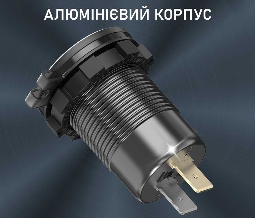 Быстрая USB Type-C 65W зарядка в машину Вольтметр Амперметр 12-24В
