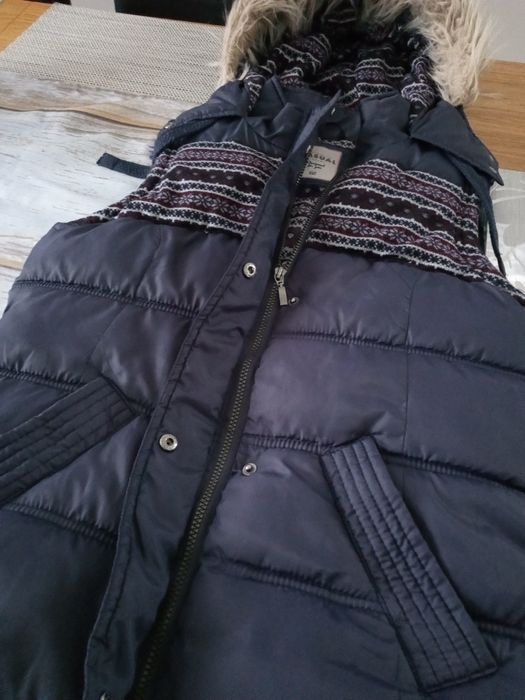 Granatowa kamizelka ocieplana XL
