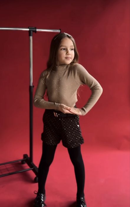 Водолазка з ніжними камінчиками гольф на 4 5 6 7 8 9 11 12 13 14 років