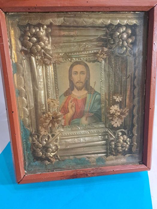 Икона,  Иисус Христос,  Вседержатель,  в Окладе, старая