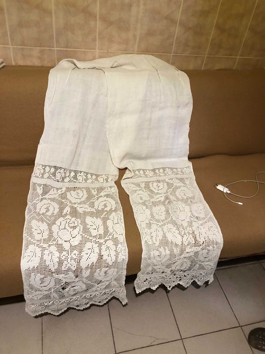 Рушник ручной работы и простынь с вышивкой