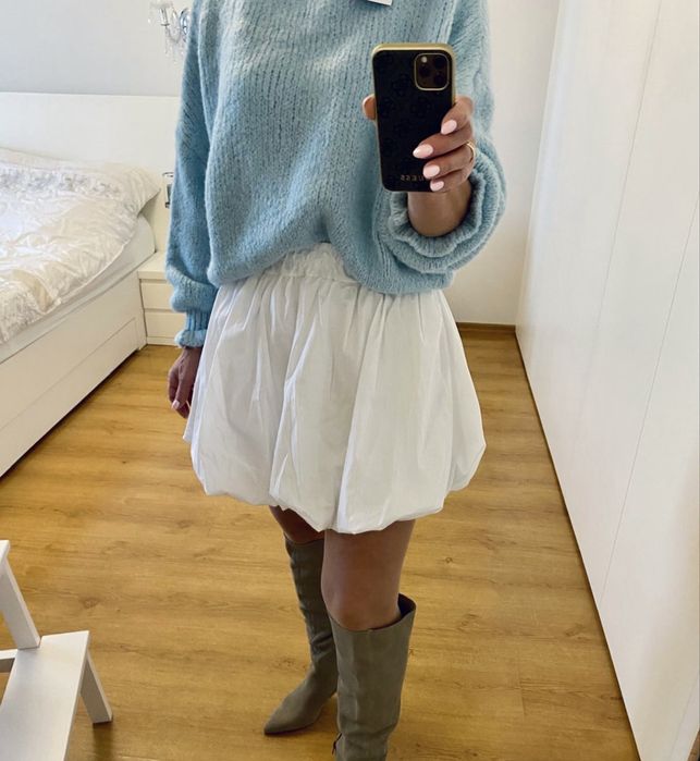 Biała bawełniana spódnica spódniczka bombka chicaca varlesca