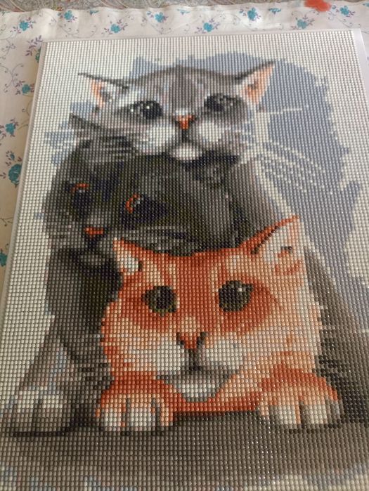 Картина " Милі мордочки" ( алмазна мозаїка)