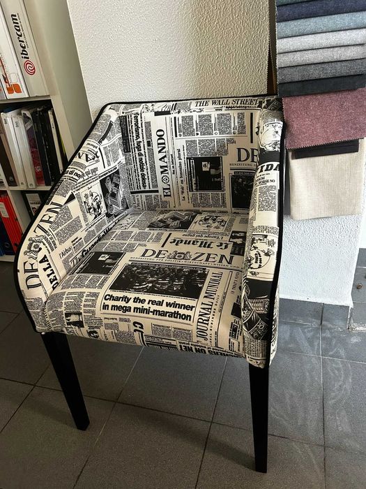 Cadeirao jornal em tecido NOVO A ESTREAR