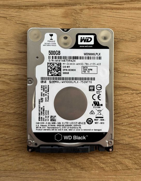 Жорсткий диск Western Digital Black 500GB 7200rpm 32MB WD5000LPLX 2.5 SATA III