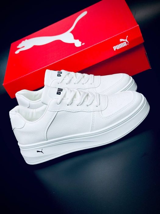 Женские кроссовки Puma Белые кожаные летние стильные беговые лёгкие кросівки пума жіночі шкіряні білі кросівки пума бігові легкі стильні пума