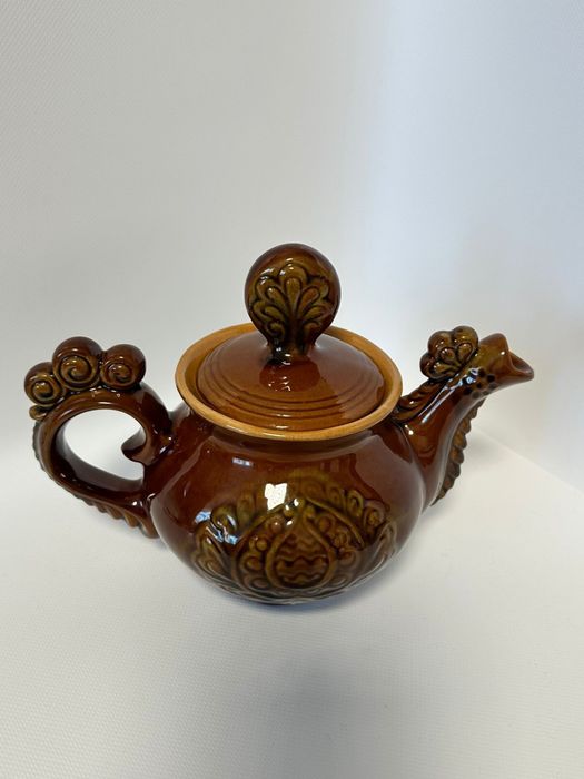 Керамічний чайник «Золотий півник» Васильківська майоліка