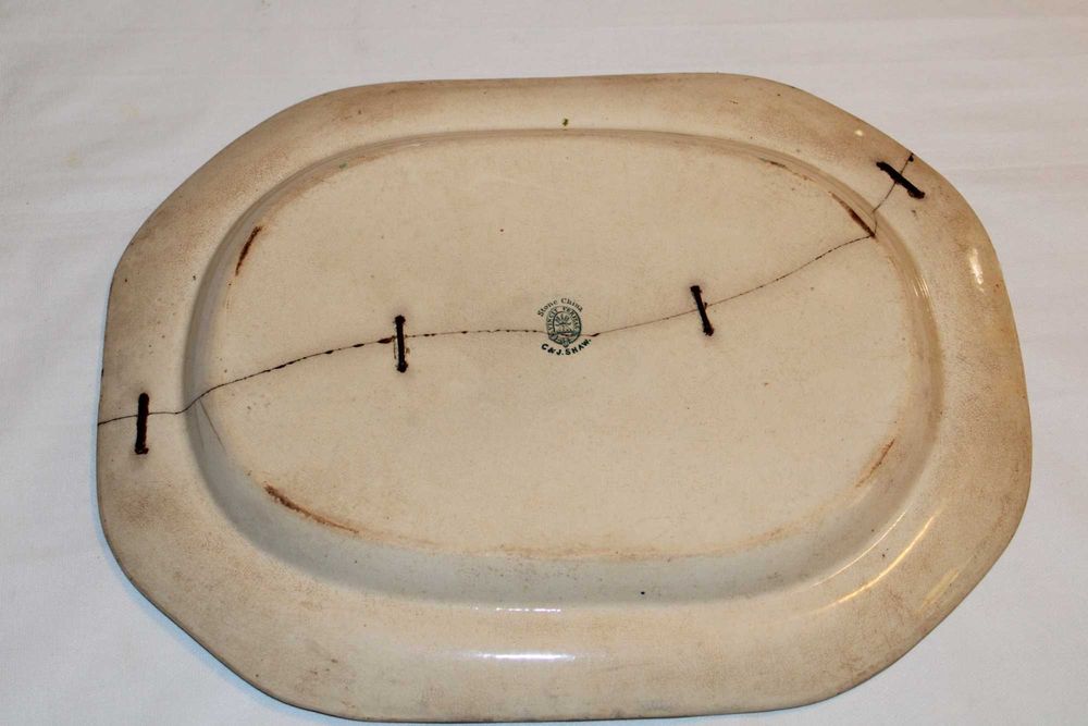 Travessa Faiança Inglesa, carimbo "Stone China  - C J SHAM",  sec XlX