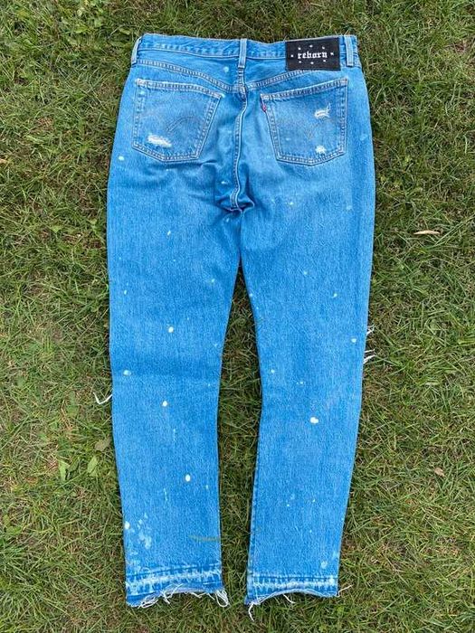 Spodnie męskie jeansy Levis 501 reborn L blue niebieski denim