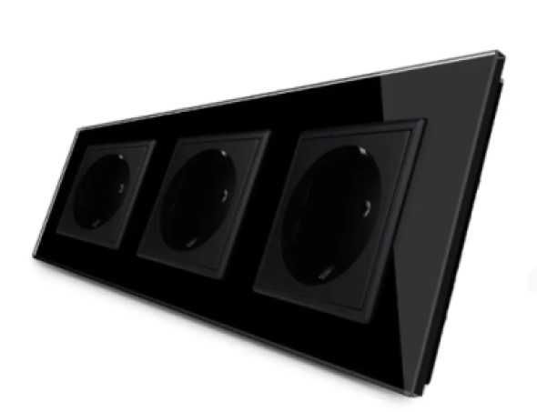 Скляна потрійна розетка